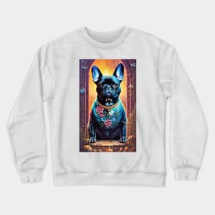 French Bulldog in Ruined Castle Crewneck Sweatshirt